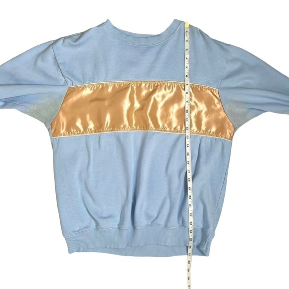 Urban Outfitters Blue Rose Gold Color blocked Crew Neck Sweatshirt Size Medium - Picture 11 of 12